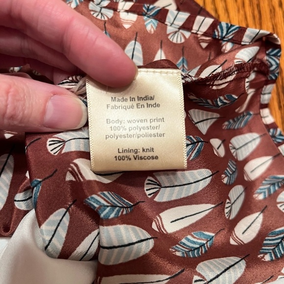 Porridge for Anthropologie Feather Print Layered Split Back Camisole Top Size M - Picture 13 of 14